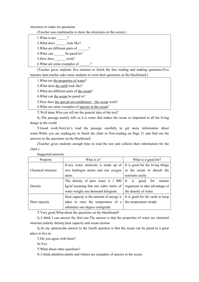 2019-2020年高中英语（人教大纲）第二册下：Unit13 The water planet(第二课时).doc_第2页