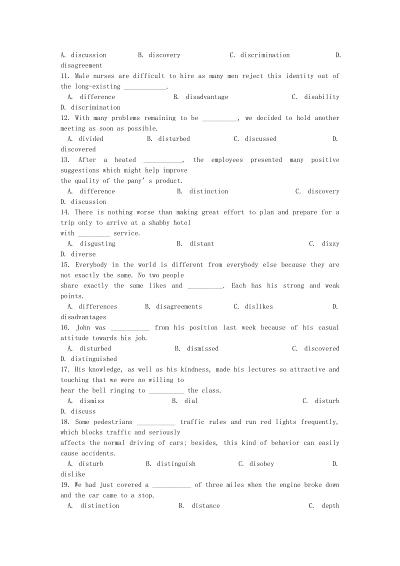 2019-2020年高中英语 必备重点高频词汇突破专练 Unit11.doc_第2页