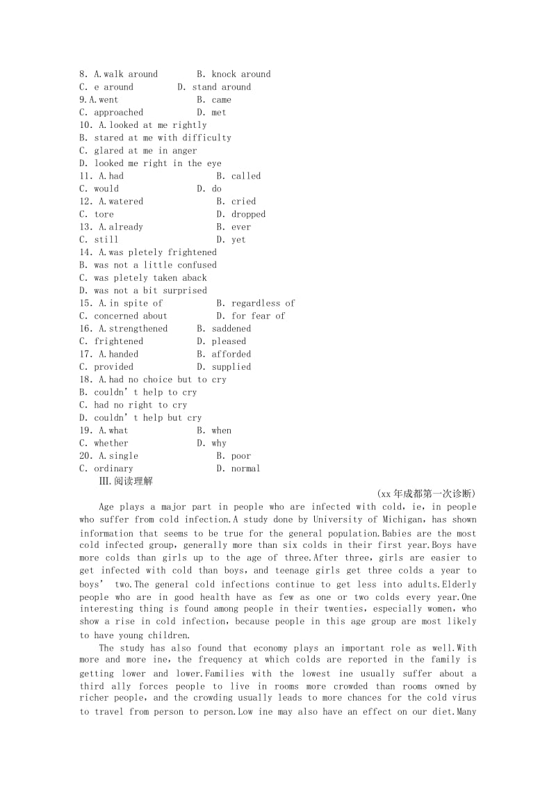 2019-2020年高中英语 Unit 5 Travelling abroad课时作业 新人教版选修7.doc_第3页