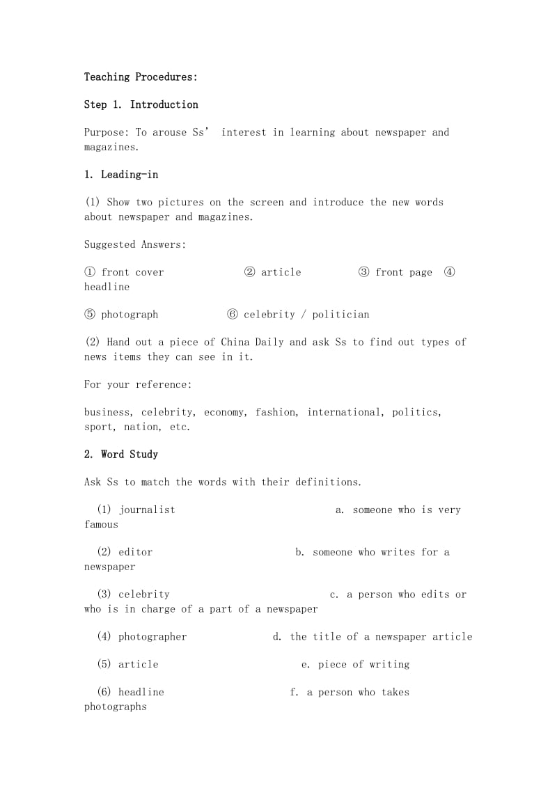 2019-2020年高中英语 Module 5 Newspapers and Magazines教案 外研版必修2.doc_第3页