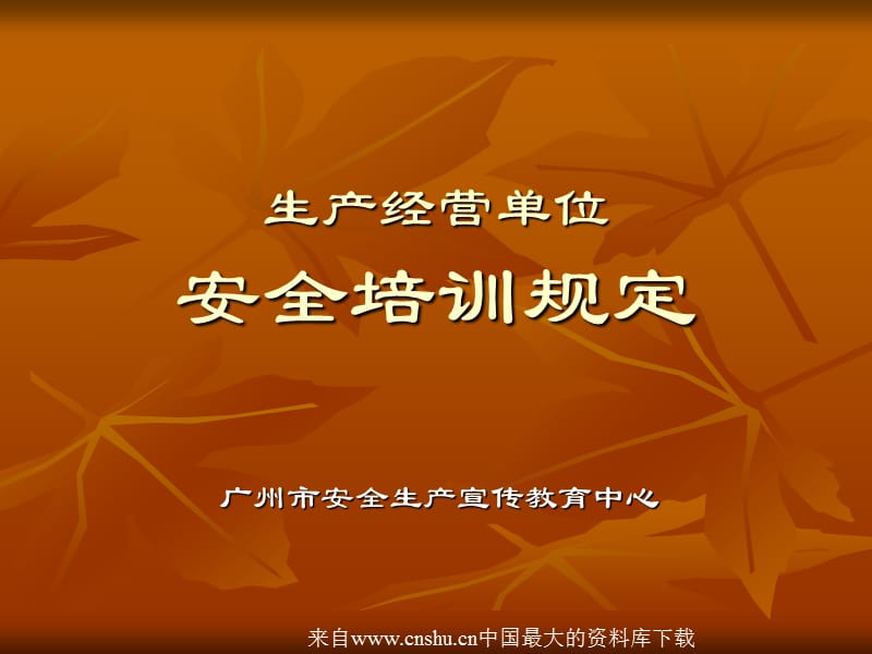 安全管理生产经营单位安全培训规定.ppt_第1页