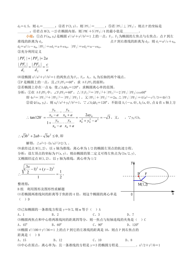 2019-2020年高中数学 2.1.2《椭圆的几何性质》教案（4） 湘教版选修1-1.doc_第2页
