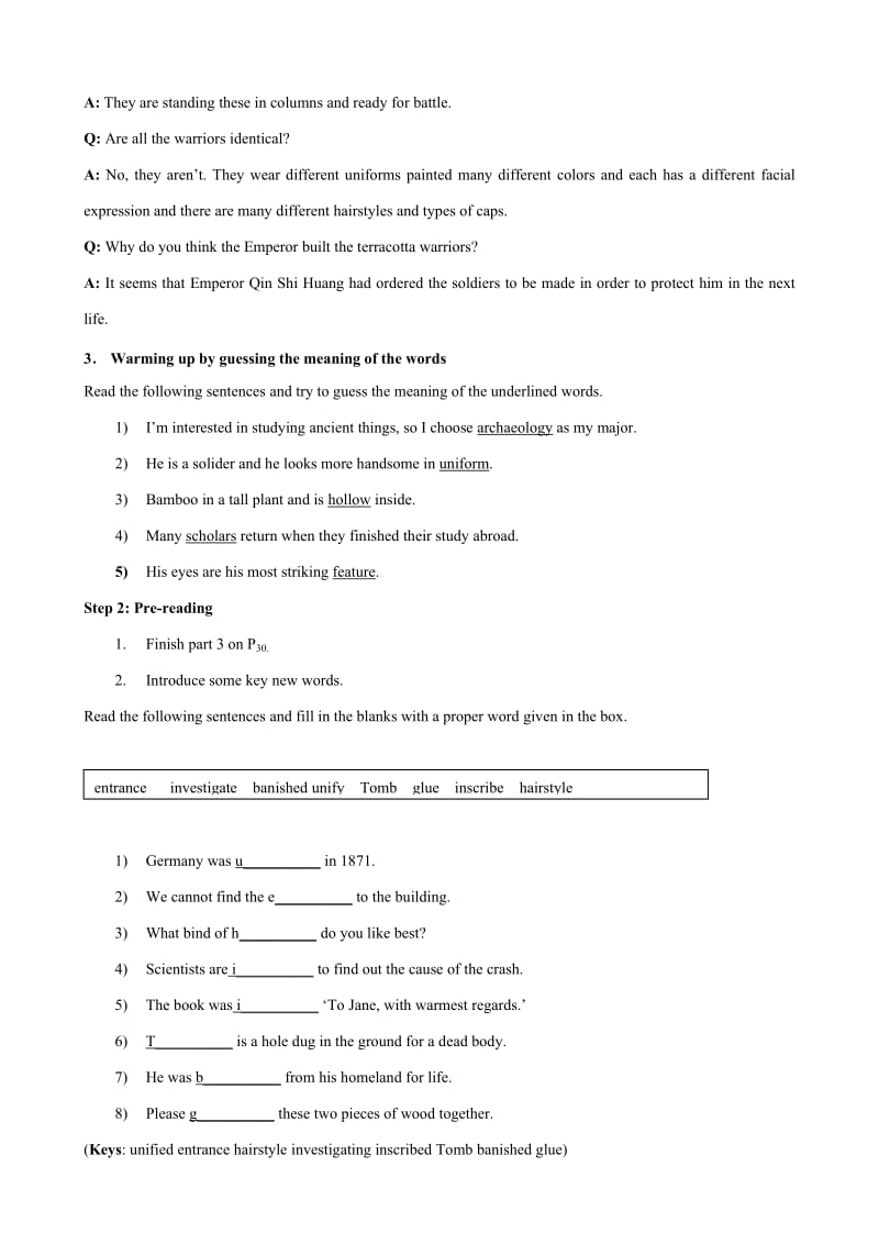 2019-2020年高中英语必修9Module3Period1Introductionandreading(AnUndergroundArmy).doc_第2页