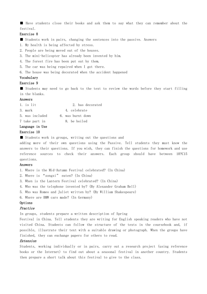 2019-2020年高中英语 Unit3 lesson 1 Chinese Seasonal Festivals教案 北师大版必修1.doc_第3页