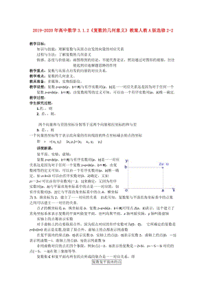 2019-2020年高中數(shù)學(xué)3.1.2《復(fù)數(shù)的幾何意義》教案人教A版選修2-2.doc