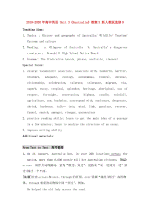 2019-2020年高中英語(yǔ) Unit 3《Australia》教案3 新人教版選修9.doc