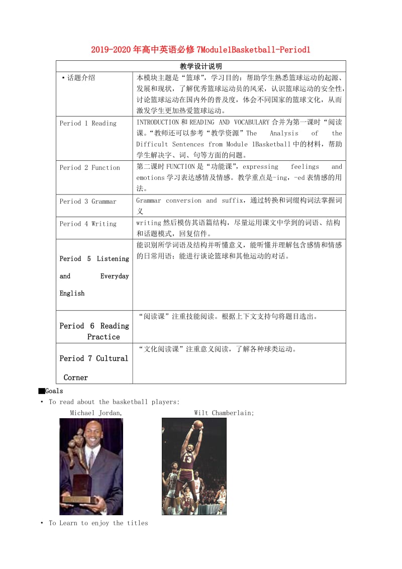 2019-2020年高中英语必修7Module1Basketball-Period1.doc_第1页