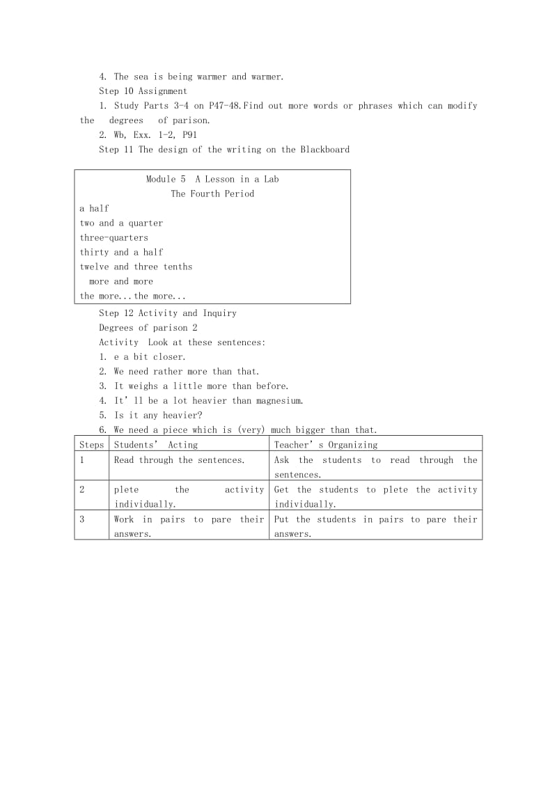 2019-2020年高中英语 Module5 A Lesson in a Lab 4 period 外研版必修1.doc_第3页