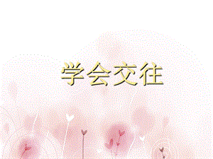 中學(xué)《學(xué)會(huì)交往》主題班會(huì).ppt