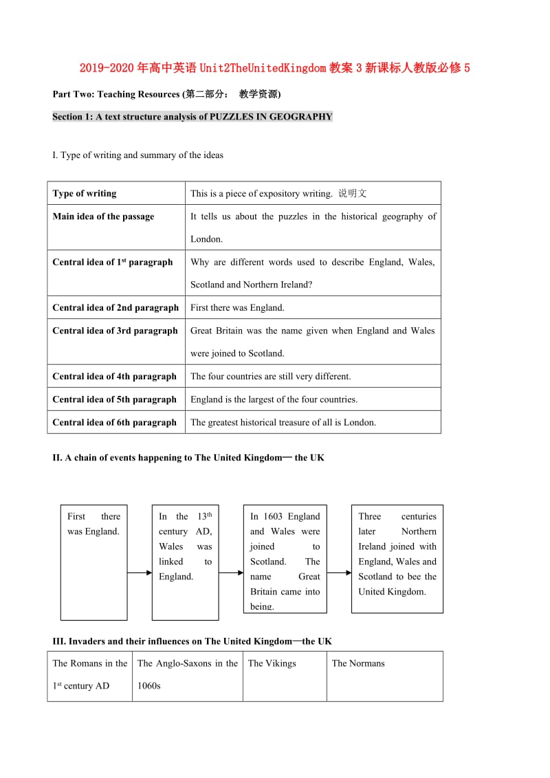 2019-2020年高中英语Unit2TheUnitedKingdom教案3新课标人教版必修5.doc_第1页