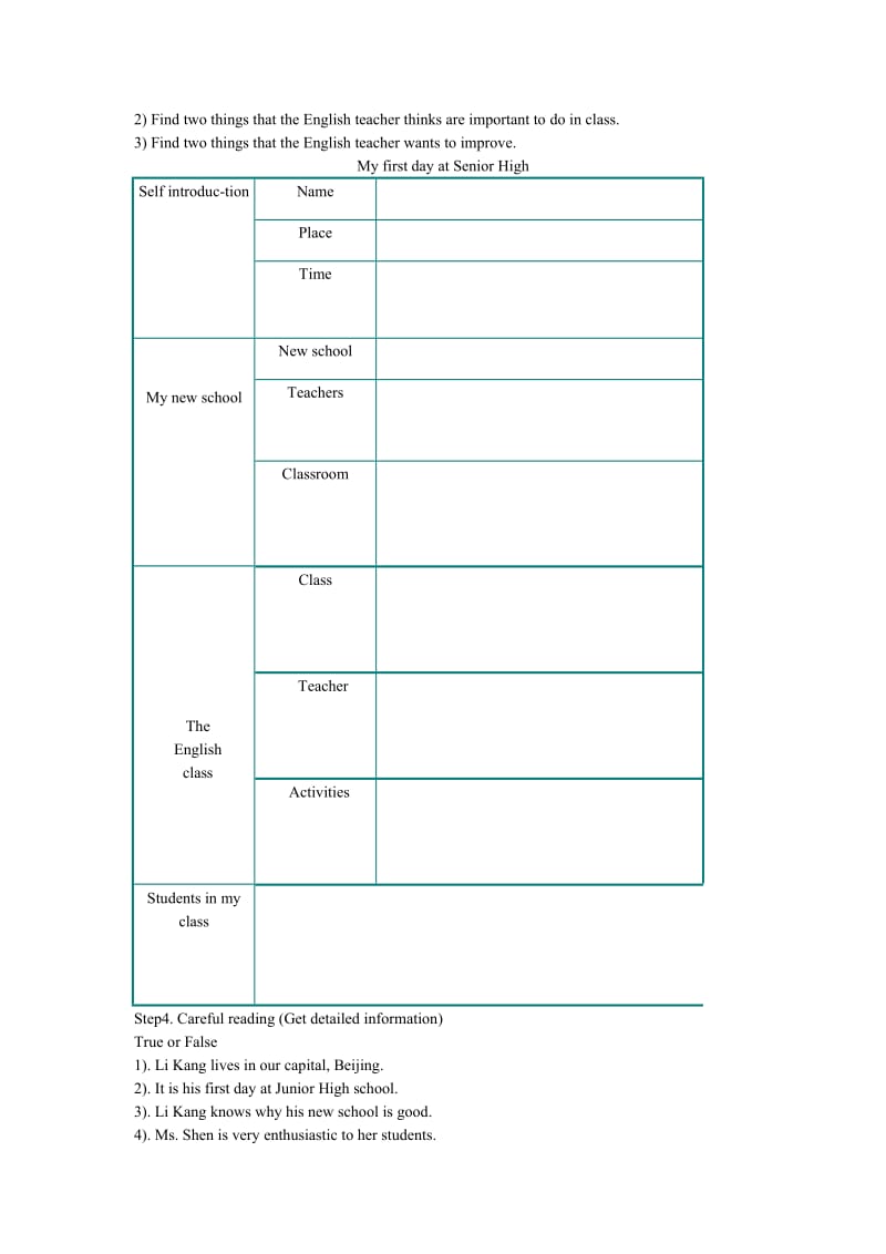 2019-2020年高中英语 Module1 reading学案 外研版必修1.doc_第2页