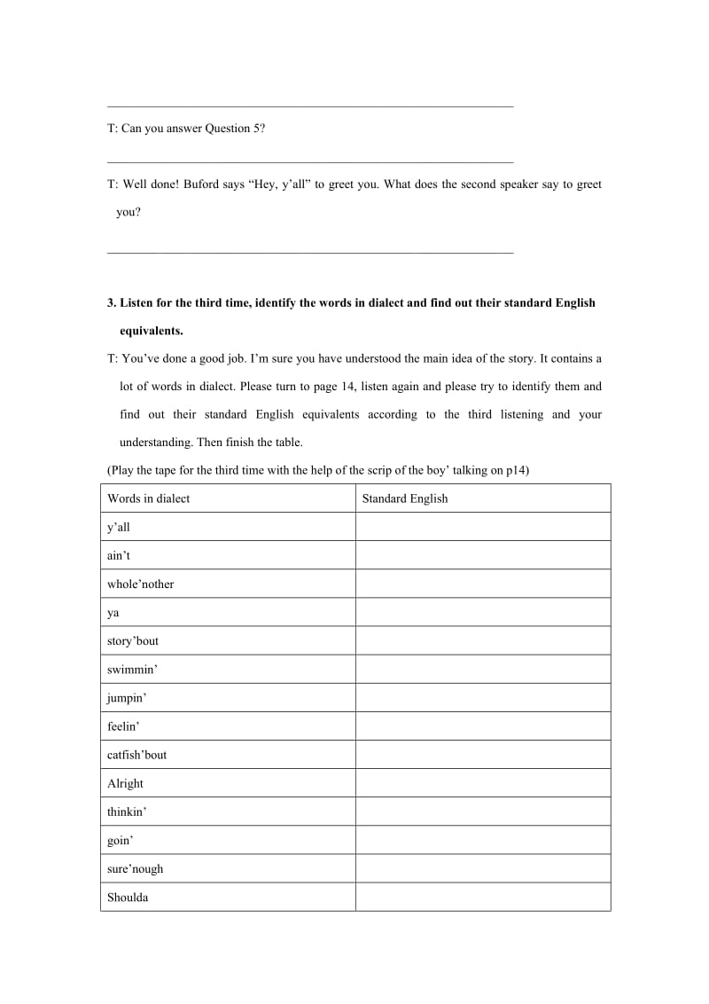 2019-2020年高中英语 Unit 2《English around the World》listening教案 新人教版必修1.doc_第2页