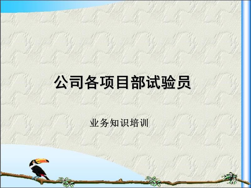 公司各项目部试验员培训汇总.ppt_第1页