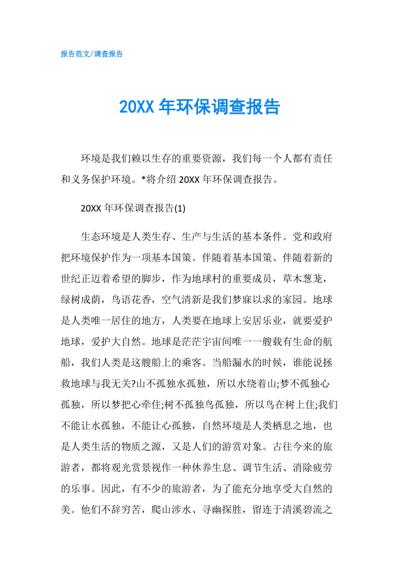 20XX年环保调查报告.doc_第1页