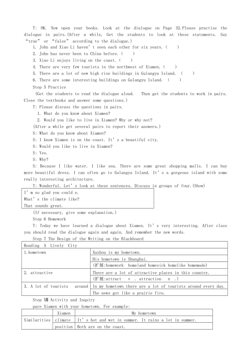 2019-2020年高中英语 Module 4 2nd period优秀教案 外研版必修1.doc_第3页