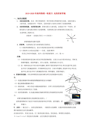 2019-2020年高考物理一輪復(fù)習(xí) 光的折射學(xué)案.doc