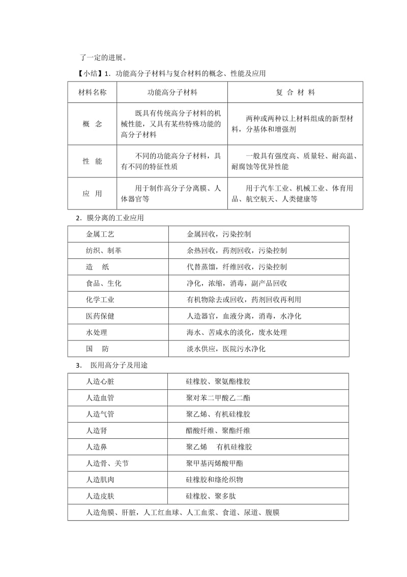 2019-2020年高中化学 第五章第三节 功能高分子材料教案 新人教版选修5.doc_第3页