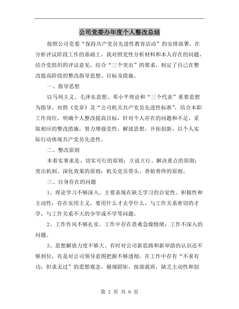 公司党委办年度个人整改总结.doc_第2页