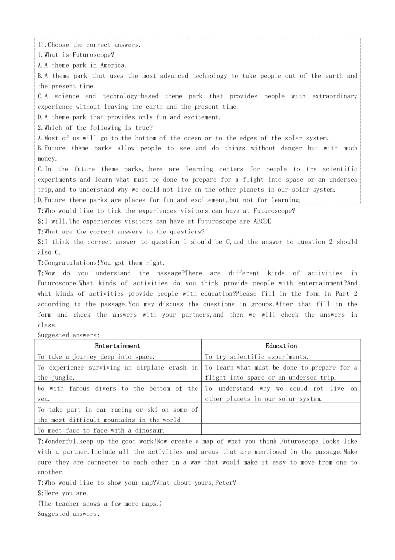 2019-2020年高中英语 Unit5 Theme parks Period 3　Extensive Readingg优秀教案 新人教版必修4.doc_第3页