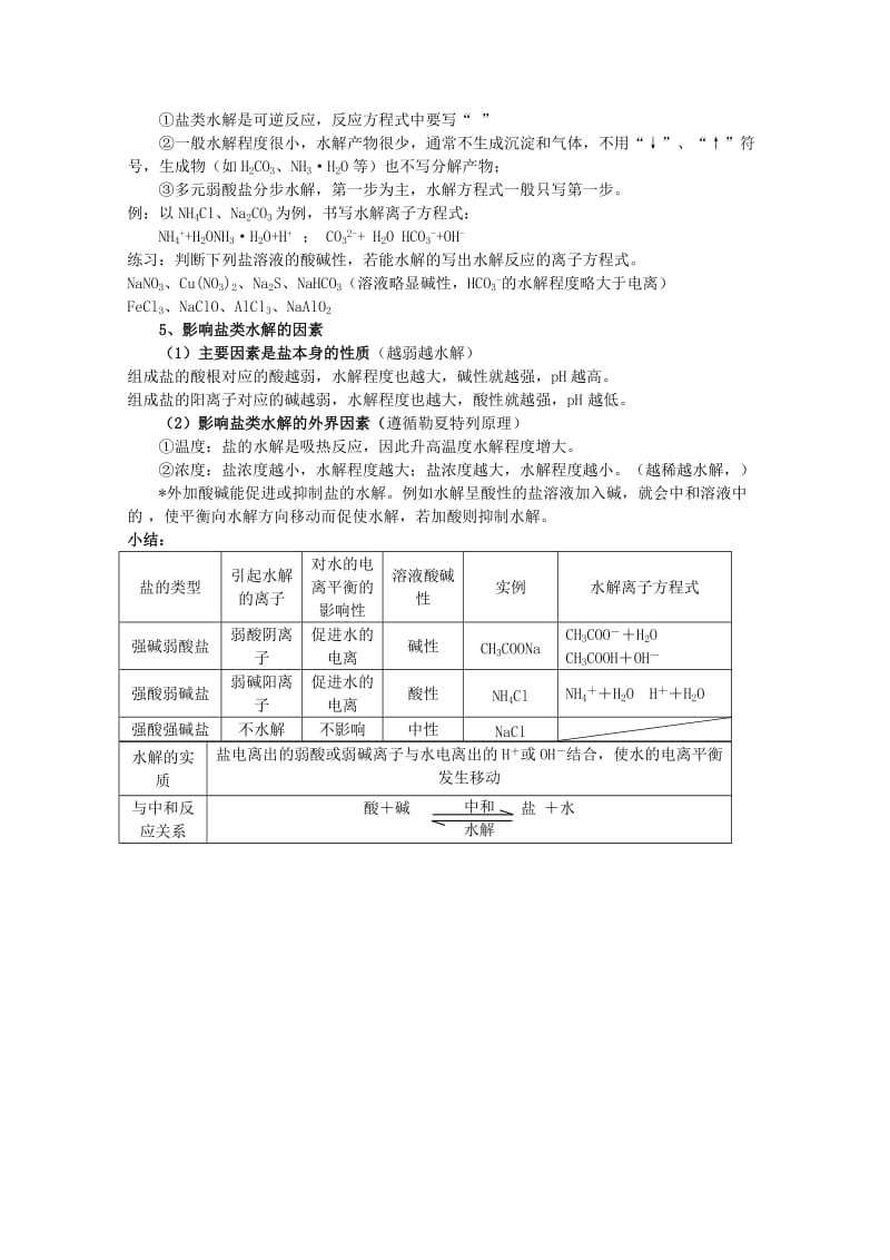 2019-2020年高中化学 3.3《盐类的水解》学案 旧人教版必修2.doc_第2页