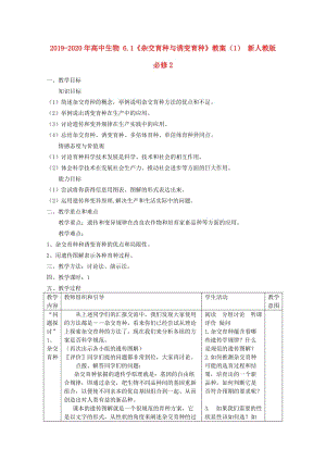 2019-2020年高中生物 6.1《雜交育種與誘變育種》教案（1） 新人教版必修2.doc