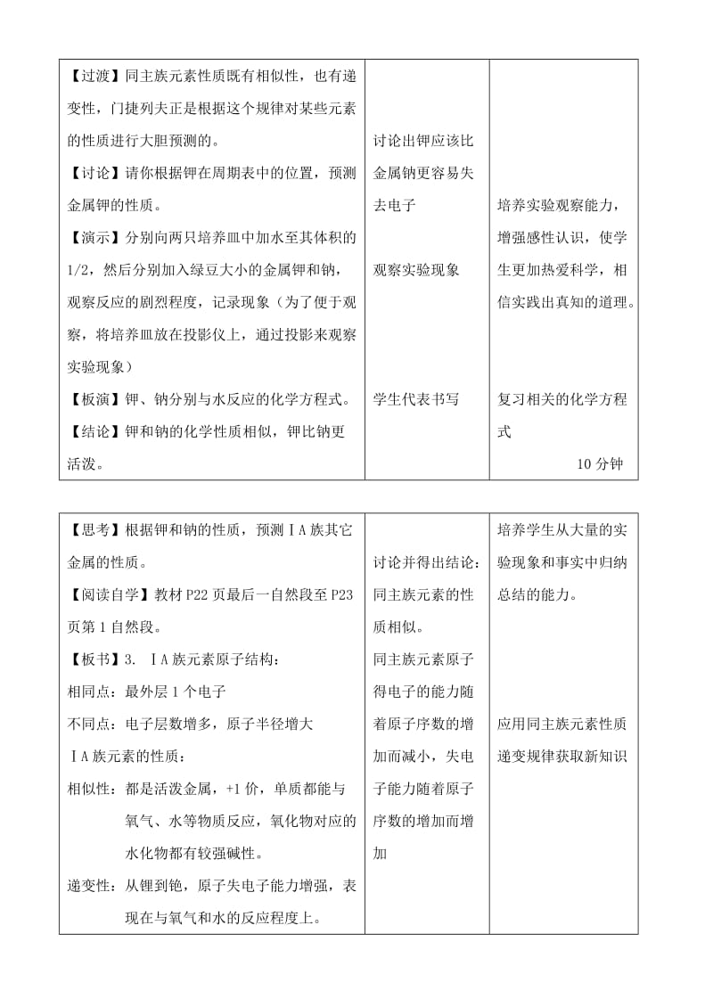 2019-2020年高中化学 1.3.2元素周期表的应用教案 鲁教版必修2.doc_第3页