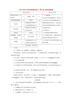 2019-2020年高考物理總復(fù)習(xí) 第七章 靜電場(chǎng)教案.doc