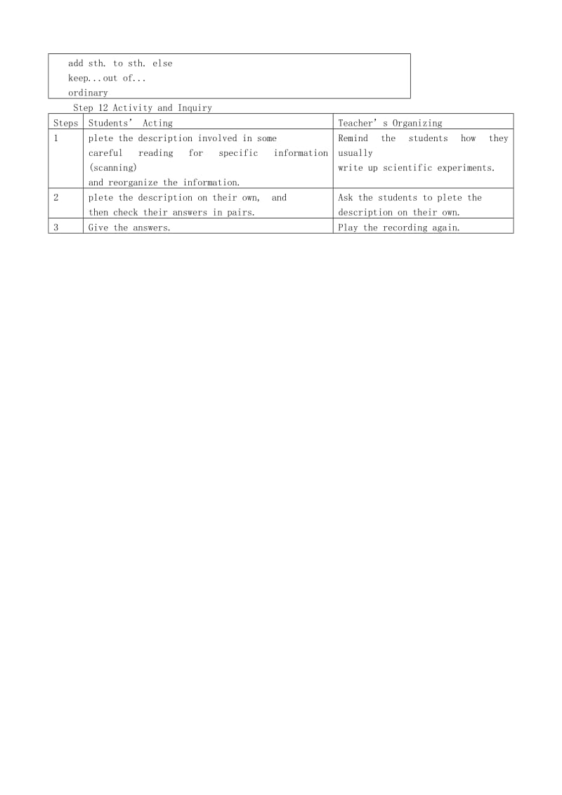 2019-2020年高中英语 Module 5 3rd period优秀教案 外研版必修1.doc_第3页