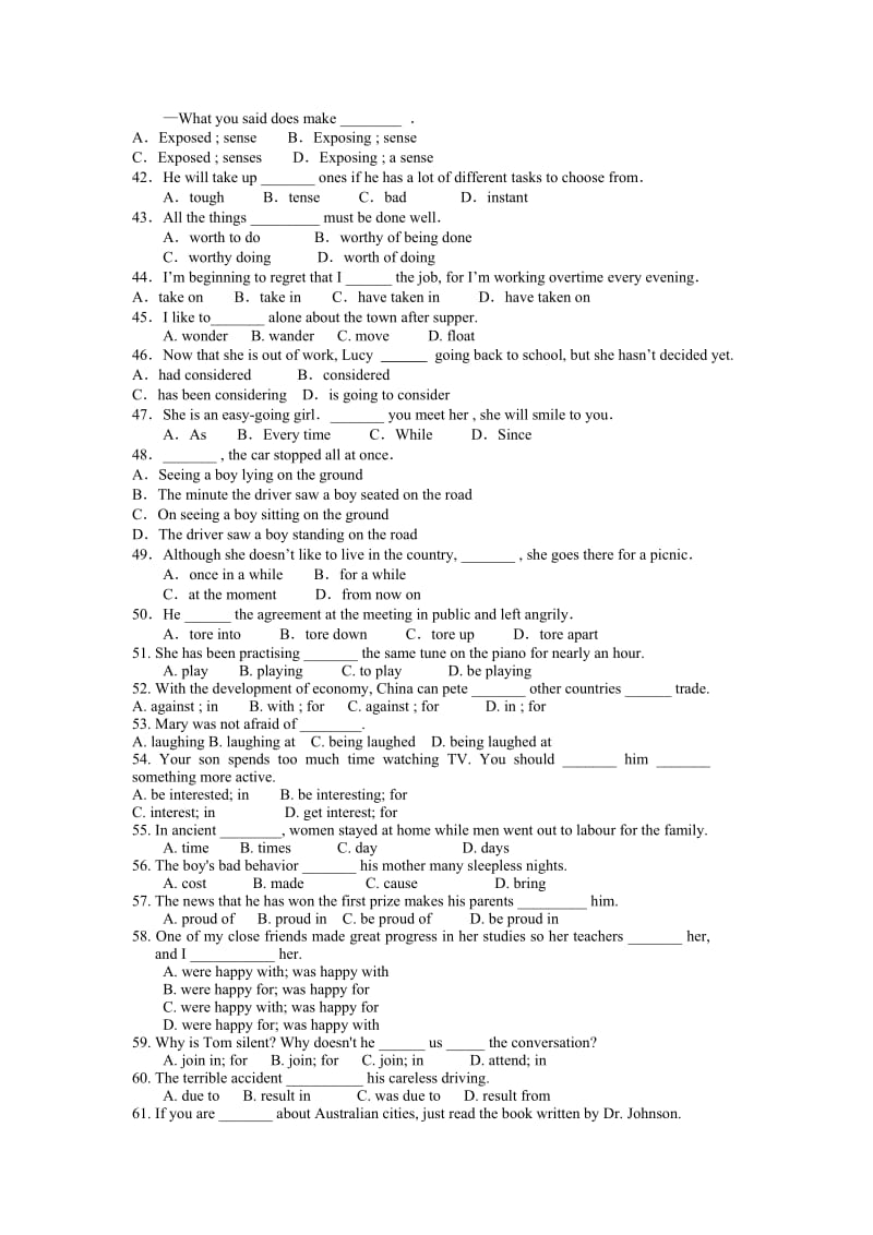 2019-2020年高二英语新人教版选修六周周练[一].doc_第3页