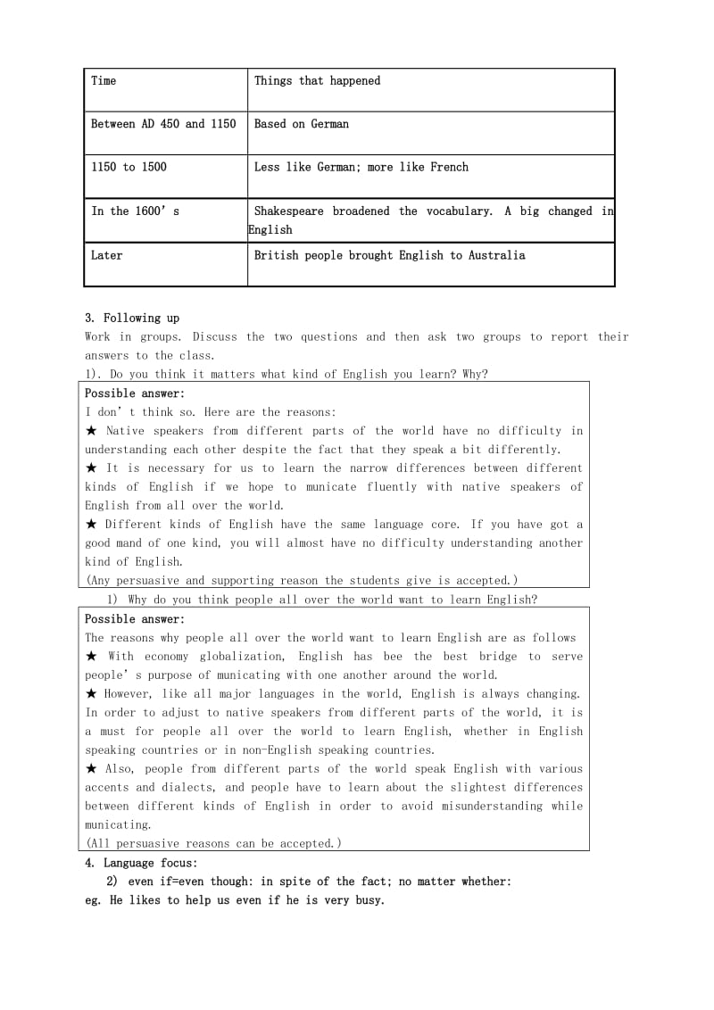 2019-2020年高中英语 Unit 2《Englishi around the World》教案12 新人教版必修1.doc_第2页