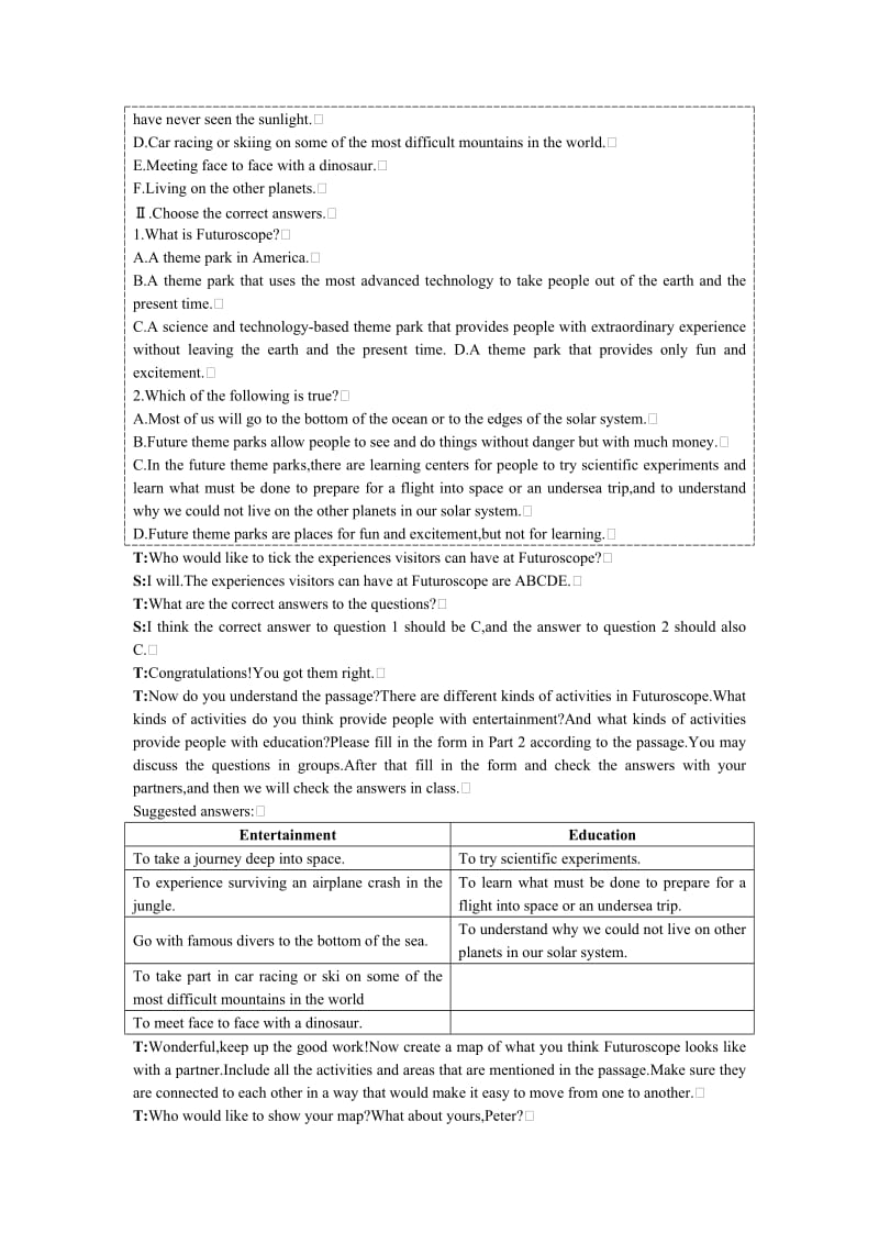 2019-2020年高中英语 Period 3　Extensive Reading（Unit 5 Theme parks）优秀教案 新人教版必修4.doc_第3页