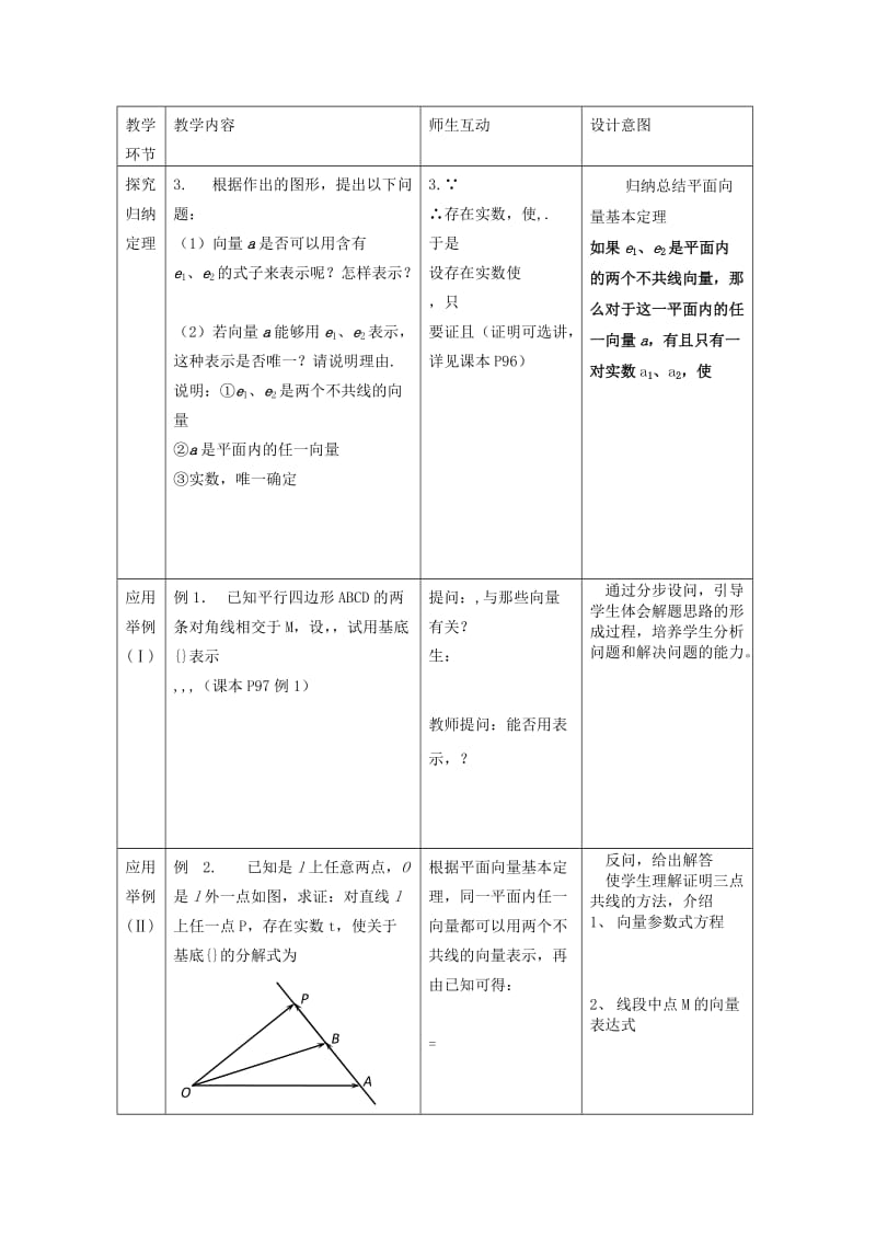 2019-2020年高中数学2.2.1《平面向量基本定理（一）》教案新人教B版必修4.doc_第2页