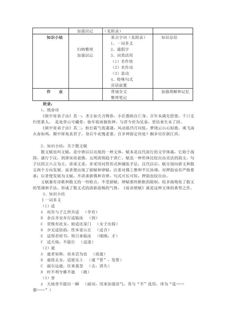 2019-2020年高中语文 《赤壁赋》教学设计 鲁人版必修2.doc_第3页