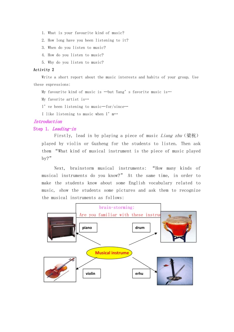 2019-2020年高中英语 Module 4《Music》教案 外研版选修6.doc_第2页