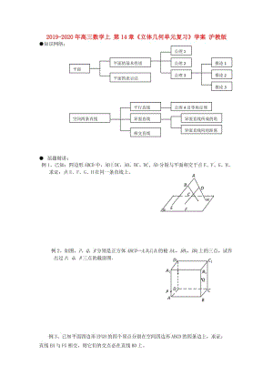 2019-2020年高三數(shù)學(xué)上 第14章《立體幾何單元復(fù)習(xí)》學(xué)案 滬教版.doc