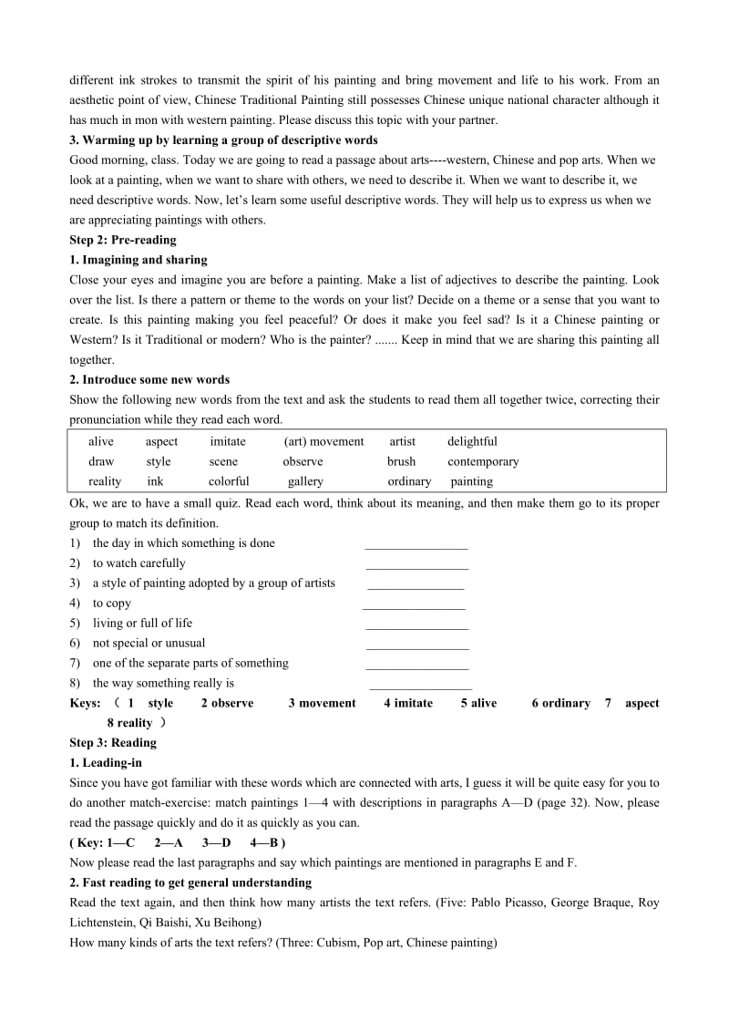 2019-2020年高中英语Module4Period1ProductionandReading.doc_第2页