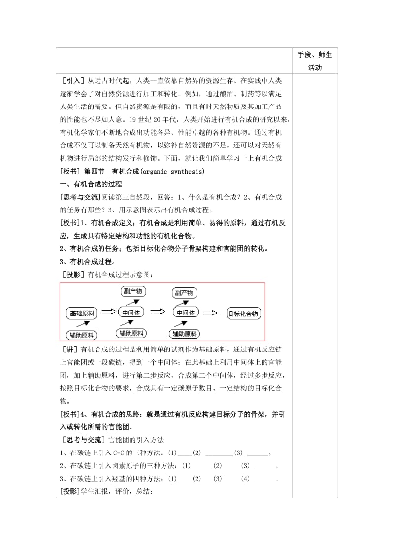 2019-2020年高中化学 3.4《有机合成》教案 新人教版选修5.doc_第2页