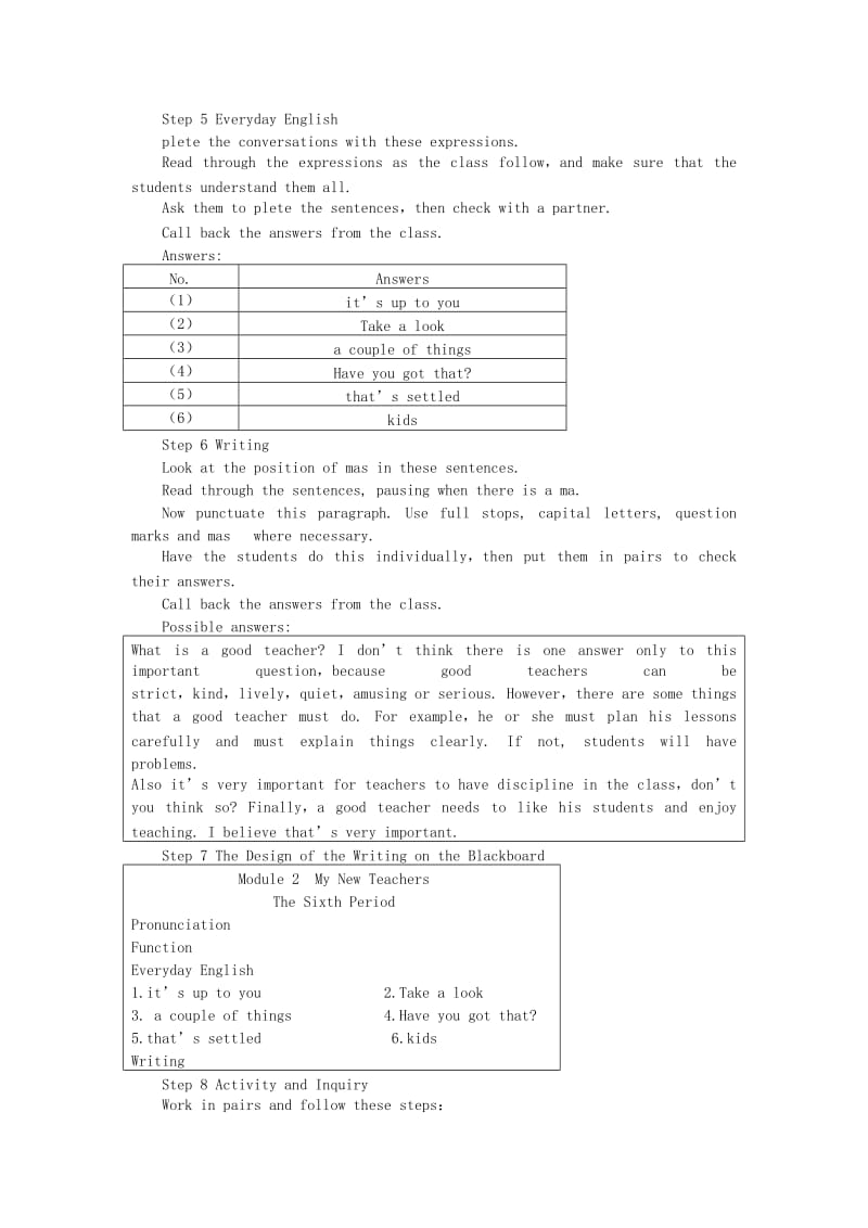 2019-2020年高中英语 Module 2 6th period教案 外研版必修1.doc_第3页