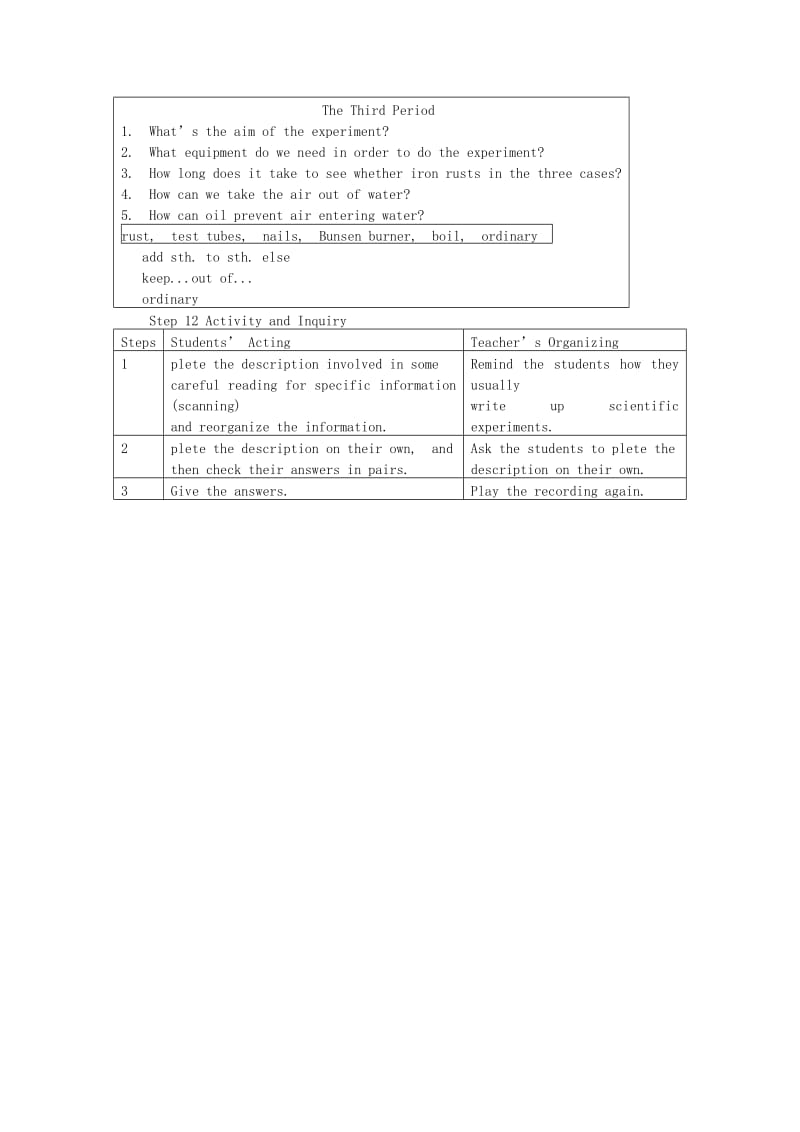 2019-2020年高中英语 Module 5 3rd period教案 外研版必修1.doc_第3页