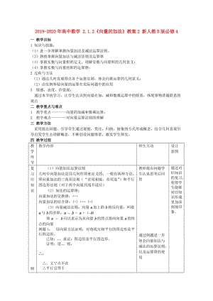 2019-2020年高中數(shù)學(xué) 2.1.2《向量的加法》教案2 新人教B版必修4.doc