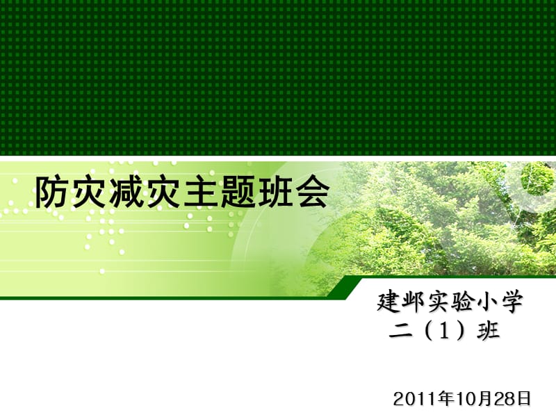 《防灾减灾主题班会》PPT课件.ppt_第1页