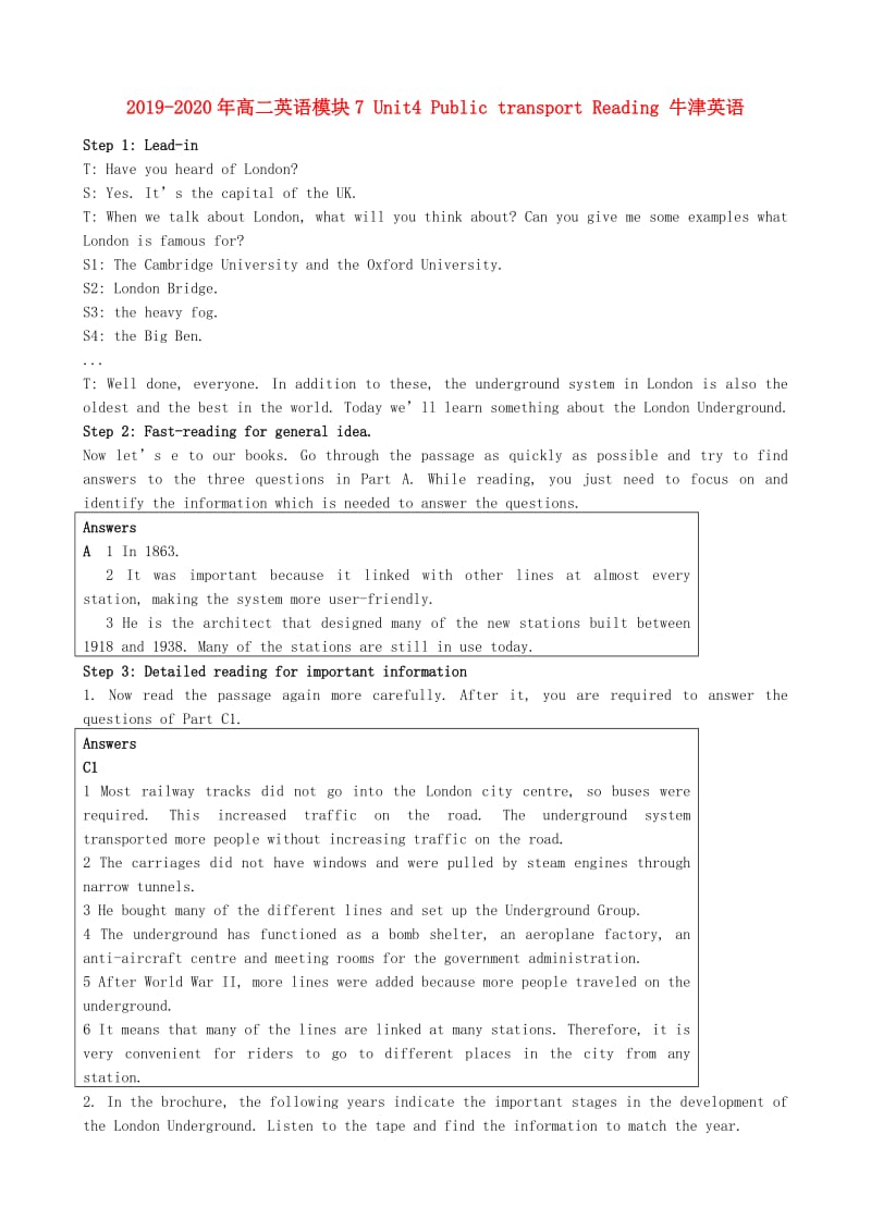 2019-2020年高二英语模块7 Unit4 Public transport Reading 牛津英语.doc_第1页