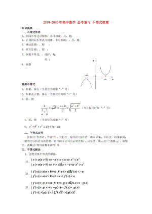 2019-2020年高中数学 会考复习 不等式教案.doc