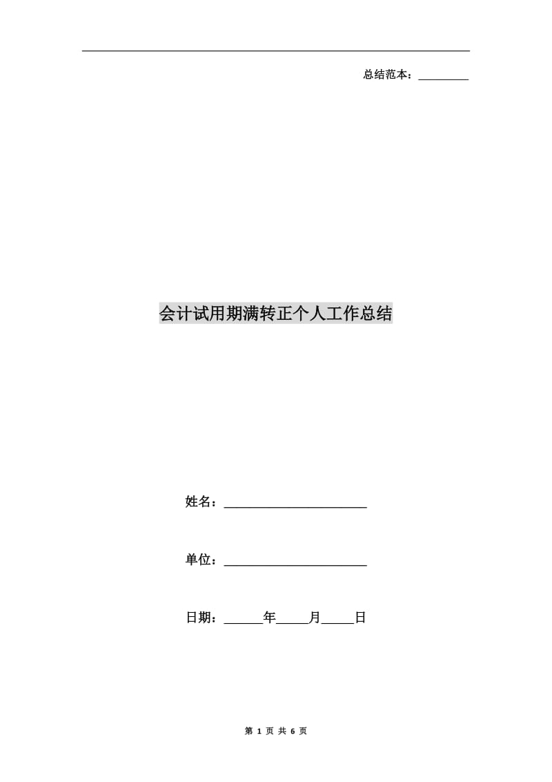 会计试用期满转正个人工作总结.doc_第1页