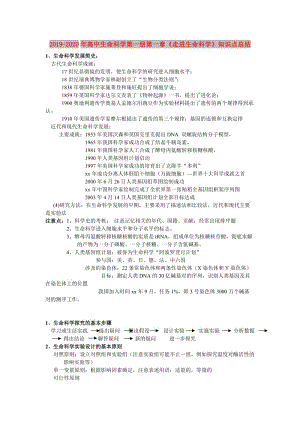 2019-2020年高中生命科學(xué)第一冊(cè)第一章《走進(jìn)生命科學(xué)》知識(shí)點(diǎn)總結(jié).doc