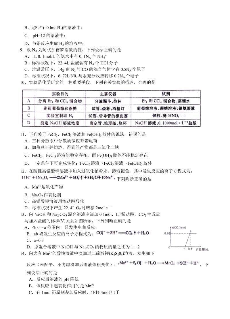 2019-2020年高三第二次联考 化学.doc_第2页