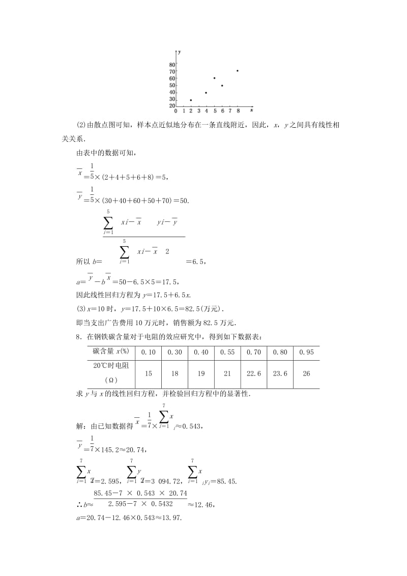 2019-2020年高中数学 第一章 §1 回归分析应用创新演练 北师大版选修2-1 .doc_第3页