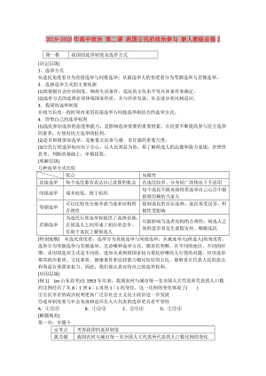 2019-2020年高中政治 第二課 我國(guó)公民的政治參與 新人教版必修2.doc