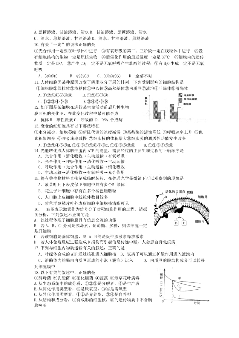 2019-2020年高三10月月考 生物试题.doc_第2页