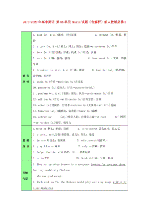 2019-2020年高中英語(yǔ) 第05單元 Music試題（含解析）新人教版必修2.doc